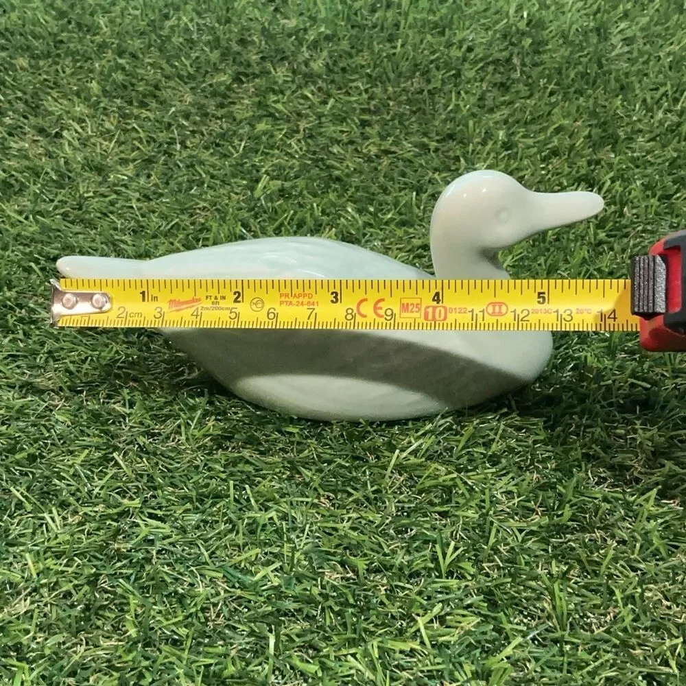 Vintage Celadon Green Ceramic Duck Figurine Made in China 5.5” Decor